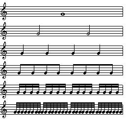 Notvärden från helnot till trettioandradelsnot
